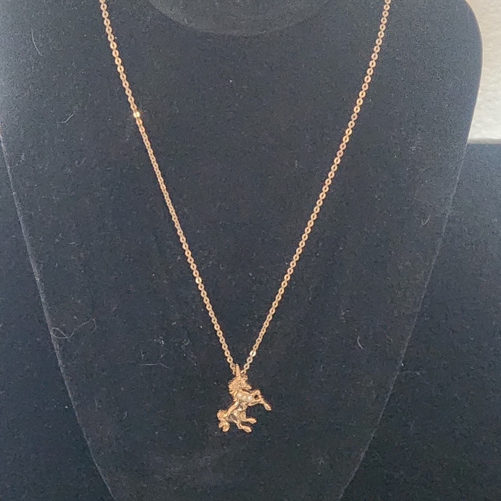 Source Unknown Gold Unicorn Charm Necklace